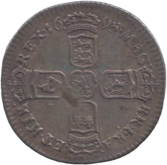 1695 SIXPENCE ( VF )