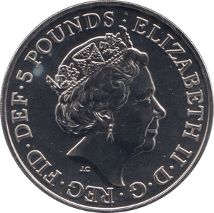 2021 BRILLIANT UNCIRCULATED £5 QUEENS BEASTS WHITE GREYHOUND OF RICHMOND BU