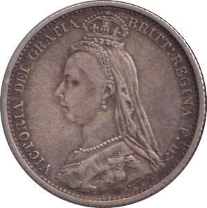 1887 SIXPENCE ( GVF )