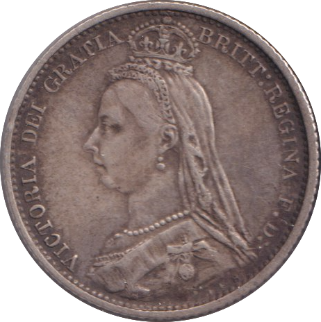 1887 SIXPENCE ( GVF )