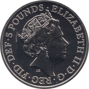 2018 BRILLIANT UNCIRCULATED £5 QUEENS BEASTS BLACK BULL OF CLARENCE BU