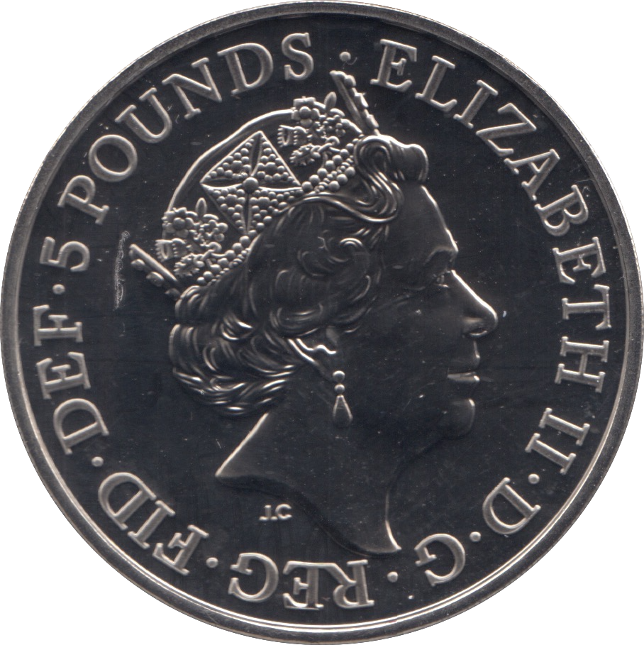 2018 BRILLIANT UNCIRCULATED £5 QUEENS BEASTS BLACK BULL OF CLARENCE BU