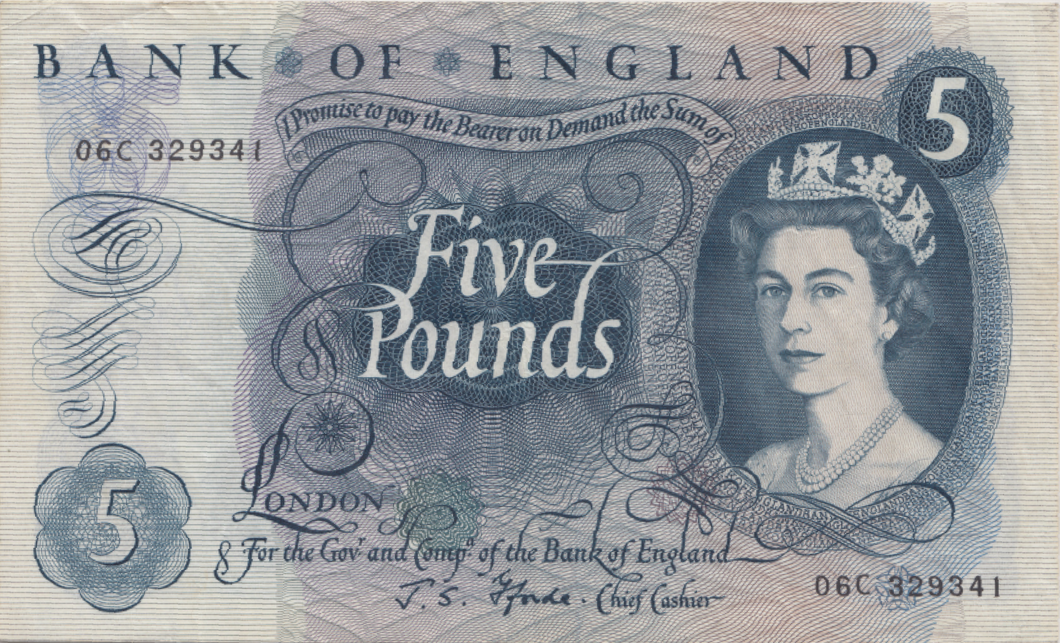 FIVE POUNDS BANKNOTE FFORDE REF £5-22