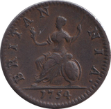 1754 FARTHING ( VF )