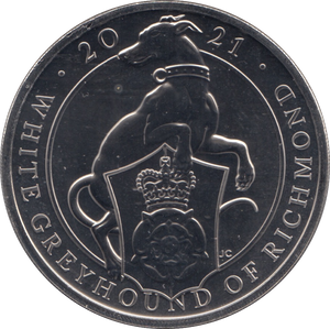 2021 BRILLIANT UNCIRCULATED £5 QUEENS BEASTS WHITE GREYHOUND OF RICHMOND BU