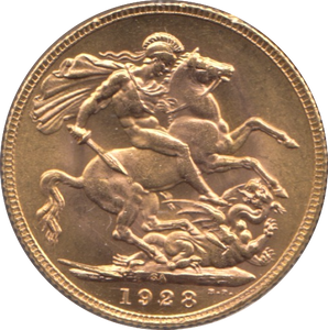 1928 GOLD SOVEREIGN ( UNC )