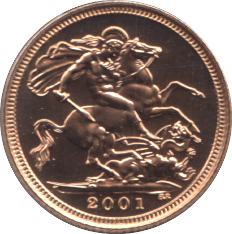 2001 GOLD HALF SOVEREIGN ( BU )