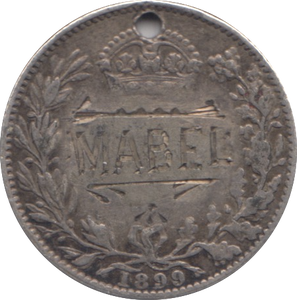 1899 SILVER SIXPENCE LOVE TOKEN