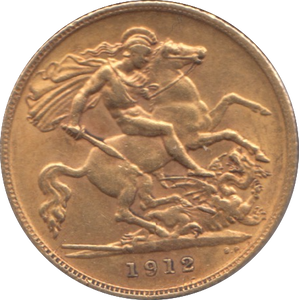 1912 GOLD HALF SOVEREIGN ( AUNC )