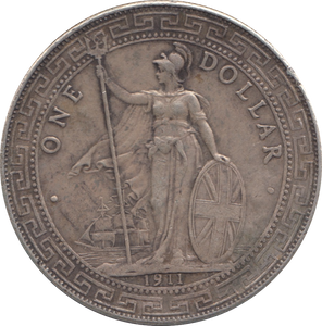 1911 SILVER BRITISH TRADE DOLLAR