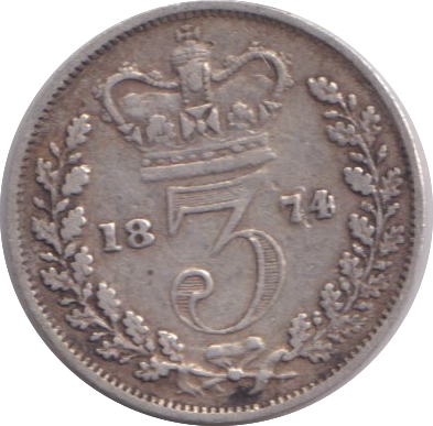 1874 THREEPENCE ( GF )