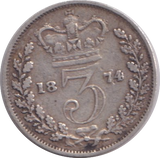 1874 THREEPENCE ( GF )