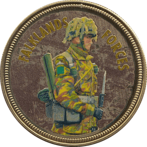 COIN PROOF LIKE 24 CARAT GOLD PLATED COMMEMORATIVE MILITARY ROYAL MARINE - WORLD COINS - Cambridgeshire Coins