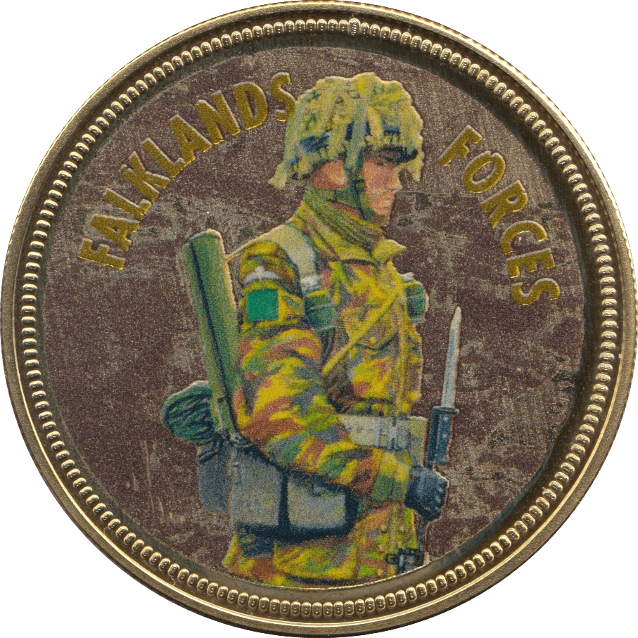 COIN PROOF LIKE 24 CARAT GOLD PLATED COMMEMORATIVE MILITARY ROYAL MARINE - WORLD COINS - Cambridgeshire Coins