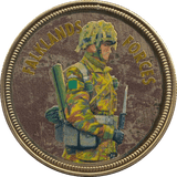 COIN PROOF LIKE 24 CARAT GOLD PLATED COMMEMORATIVE MILITARY ROYAL MARINE - WORLD COINS - Cambridgeshire Coins