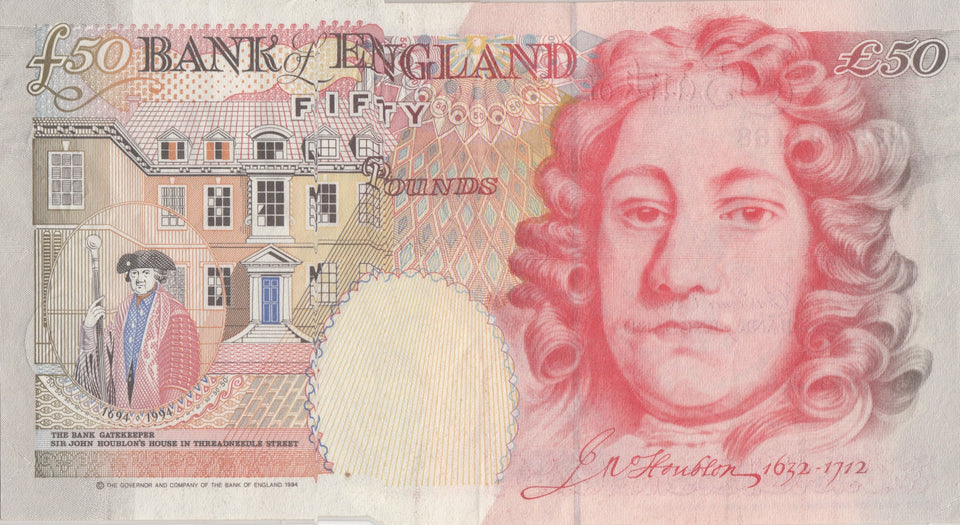 FIFTY POUNDS BANKNOTE SOMERSET MINT ERROR REF £50 - 7 - £50 Banknotes - Cambridgeshire Coins