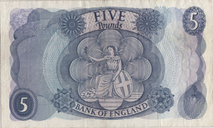 FIVE POUNDS BANKNOTE FFORDE REF £5 - 37 - £5 BANKNOTES - Cambridgeshire Coins