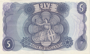 FIVE POUNDS BANKNOTE FFORDE REF £5-7 - £5 BANKNOTES - Cambridgeshire Coins