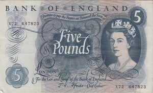 FIVE POUNDS BANKNOTE FFORDE REF £5 - 90 - £5 BANKNOTES - Cambridgeshire Coins