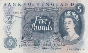 FIVE POUNDS BANKNOTE FFORDE REF £5 - 91 - £5 BANKNOTES - Cambridgeshire Coins