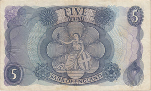 FIVE POUNDS BANKNOTE FFORDE REF £5 - 92 - £5 BANKNOTES - Cambridgeshire Coins