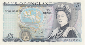 FIVE POUNDS BANKNOTE GILL REF £5 - 82 - £5 BANKNOTES - Cambridgeshire Coins