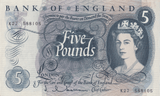 FIVE POUNDS BANKNOTE HOLLOM REF £5 - 18 - £5 BANKNOTES - Cambridgeshire Coins