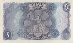 FIVE POUNDS BANKNOTE HOLLOM REF £5 - 41 - £5 BANKNOTES - Cambridgeshire Coins