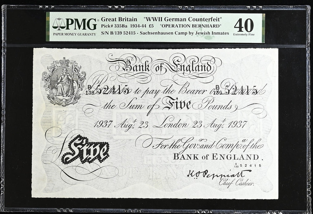 GREAT BRITAIN WWII GERMAN COUNTERFEIT £5 