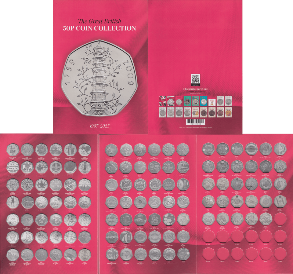 NEW 2025 UK ULTIMATE 50P COIN HUNT ALBUM - Coin Album - Cambridgeshire Coins