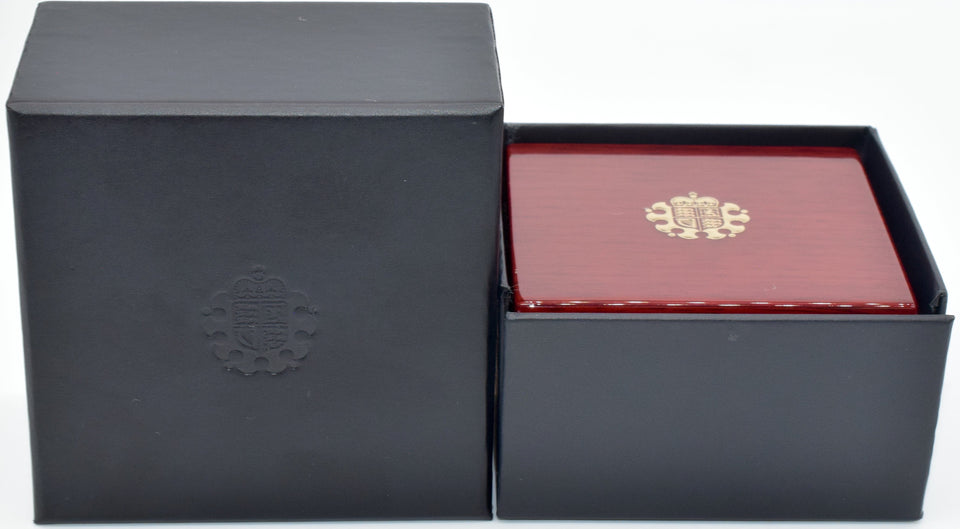 ROYAL MINT HALF SOVEREIGN MAHOGANY COIN BOX WITH CAPSULE - Coin Holders - Cambridgeshire Coins