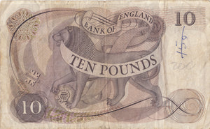 TEN POUNDS BANKNOTE HOLLOM REF £10 - 73 - £10 Banknotes - Cambridgeshire Coins