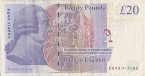 TWENTY POUNDS BANKNOTE CLELAND REF £20 - 2 - £20 BANKNOTES - Cambridgeshire Coins