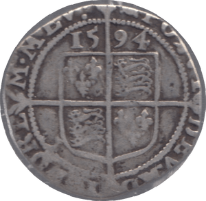 1594 ELIZABETH I SILVER SIXPENCE - Hammered Coins - Cambridgeshire Coins