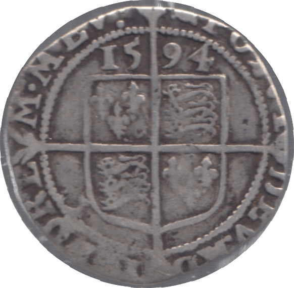 1594 ELIZABETH I SILVER SIXPENCE - Hammered Coins - Cambridgeshire Coins