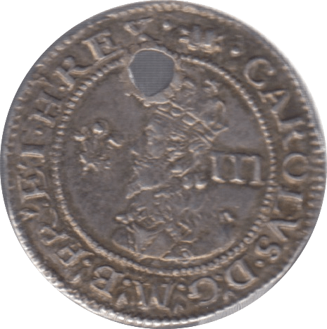 1638 SIXPENCE CHARLES 1ST ABERYSTWYTH - Hammered Coins - Cambridgeshire Coins