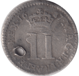 1687 SILVER HALFGROAT JAMES II - MAUNDY TWOPENCE - Cambridgeshire Coins