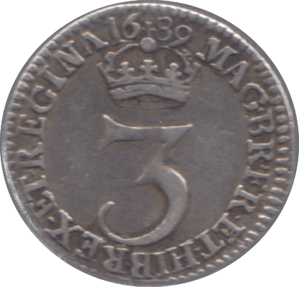 1689 MAUNDY THREEPENCE ( VF ) - Maundy Coins - Cambridgeshire Coins