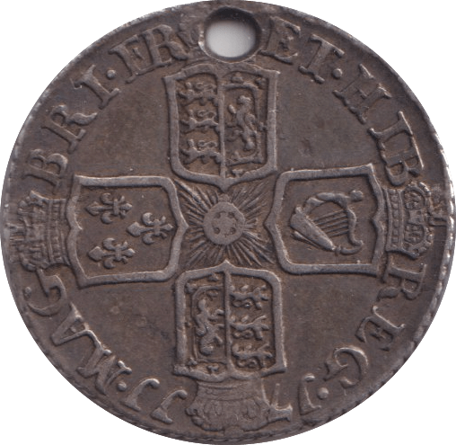 1711 SIXPENCE ( GF ) HOLED - SIXPENCE - Cambridgeshire Coins