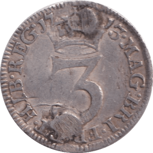 1713 THREEPENCE ( FINE ) - Threepence - Cambridgeshire Coins