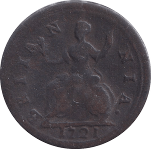 1721 FARTHING ( FINE ) - Farthing - Cambridgeshire Coins