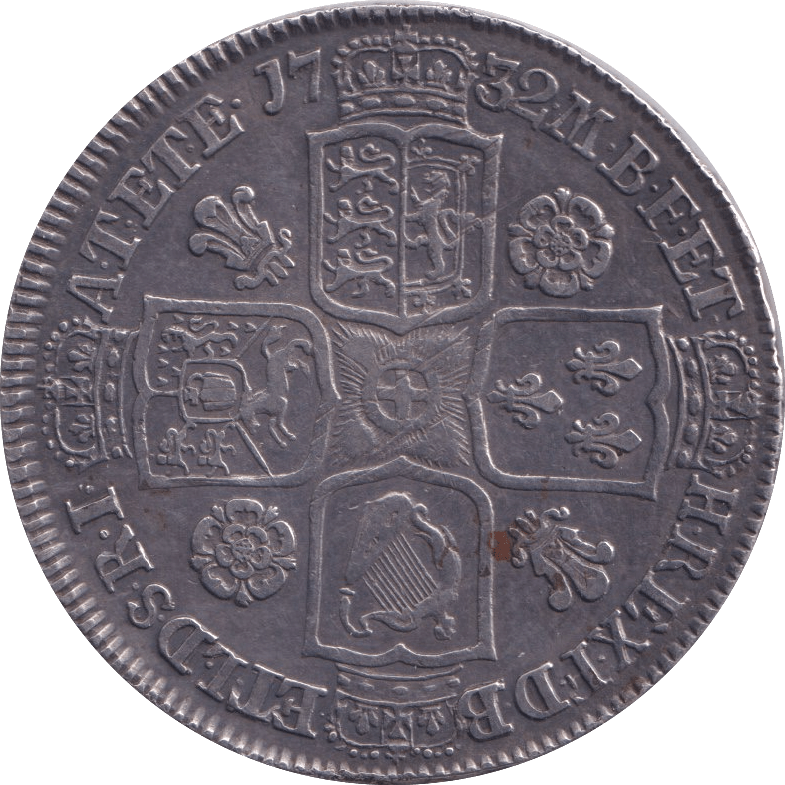 1732 HALFCROWN ( GVF ) ROSES - Halfcrown - Cambridgeshire Coins