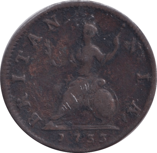 1733 FARTHING ( FINE ) - Farthing - Cambridgeshire Coins