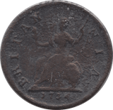 1734 FARTHING ( FINE ) 2 - Farthing - Cambridgeshire Coins