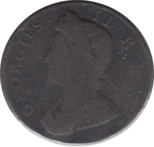 1734 HALFPENNY ( FINE ) - Halfpenny - Cambridgeshire Coins