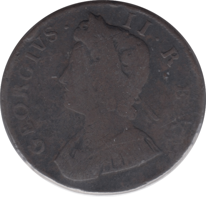 1734 HALFPENNY ( FINE ) - Halfpenny - Cambridgeshire Coins