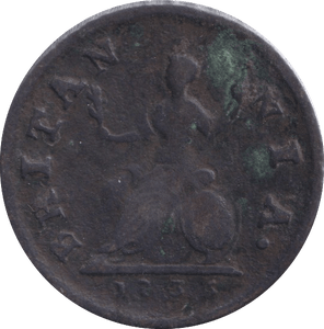 1735 FARTHING ( FINE ) - Farthing - Cambridgeshire Coins