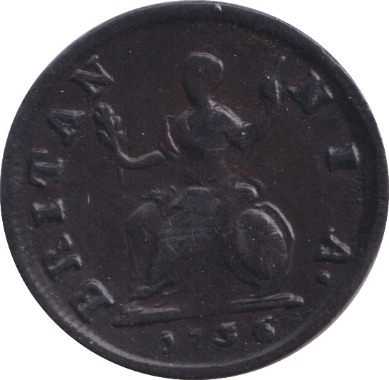 1736 FARTHING ( VF ) - Farthing - Cambridgeshire Coins