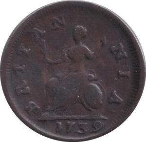 1739 FARTHING ( FINE ) - Farthing - Cambridgeshire Coins