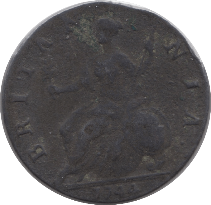 1744 HALFPENNY ( FAIR ) 2 - Halfpenny - Cambridgeshire Coins